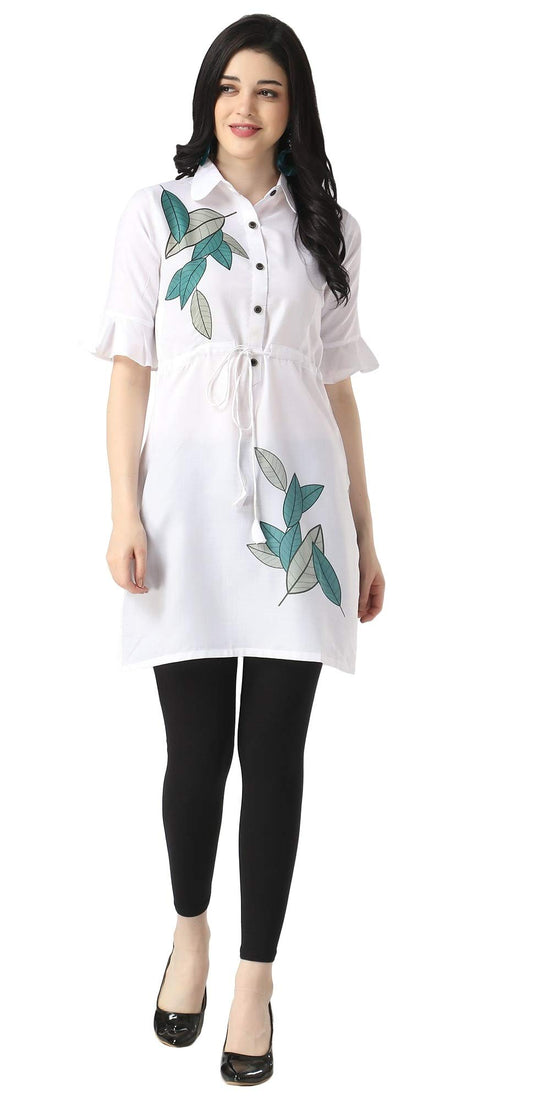 Leriya Fashion Fancy Kurti For Women || Cotton Printed Straight Short Casual Kurta || Office || Meeting || Profeessional || Outing || Summer Wear Kurtis For Girls || Formal Kurti