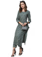 GoSriKi Women's Cotton Blend Straight Printed Kurta with Pant (Yami-GS)