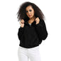 Campus Sutra Womens Black Fleece Hoodie with Zip-Closure for Casual Wear | Hooded Neck | Long Sleeve | Zipper Closure | Cotton