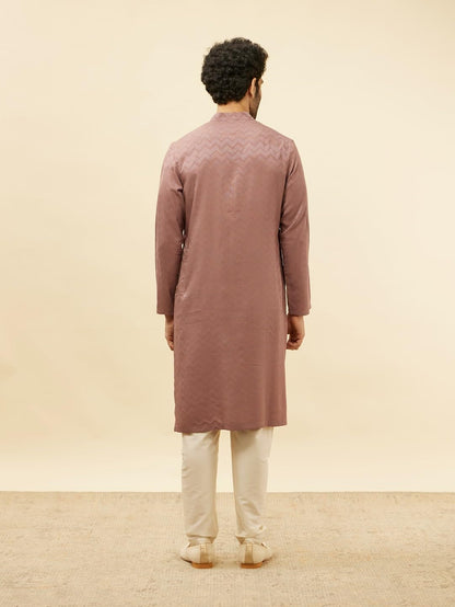 Manyavar MenS Pink Blended Viscose Checks Kurta Pyjama Set
