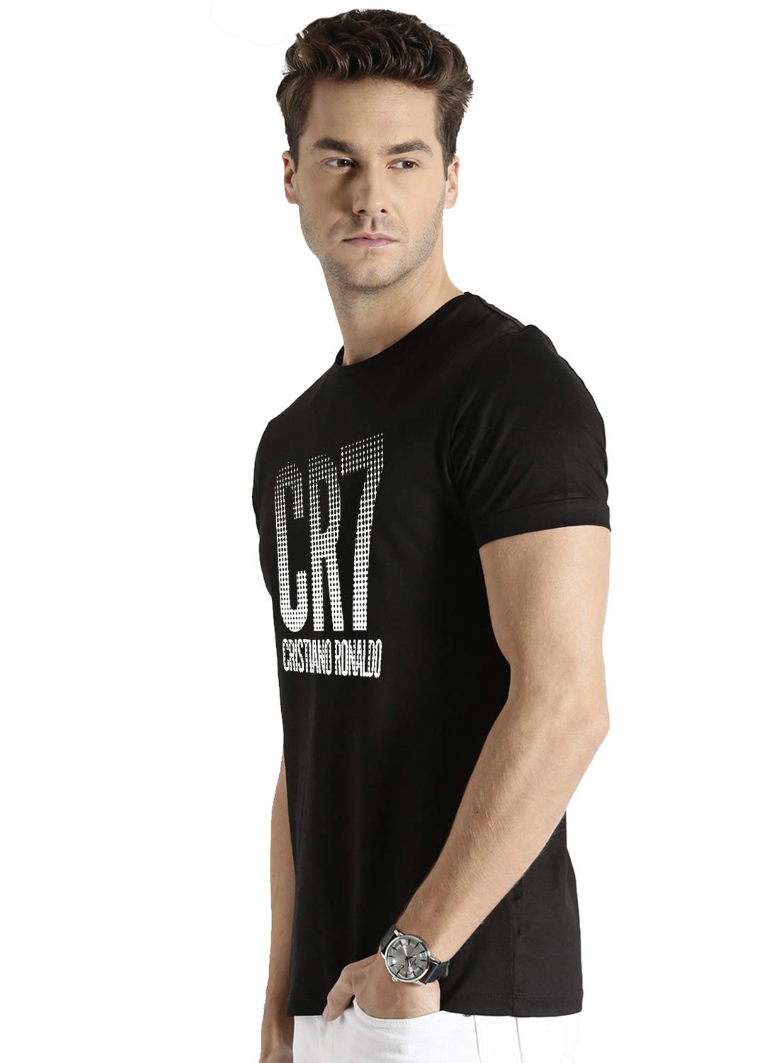 ADRO Design Printed Black T-Shirt for Men & Women (RNR-M-CR07-BL_Black)