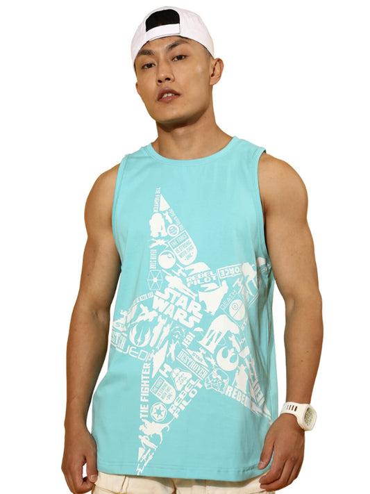 Veirdo Mens Marvel Star Wars Graphic Print Sleeveless Round-Neck Longline Regular Fit Vest