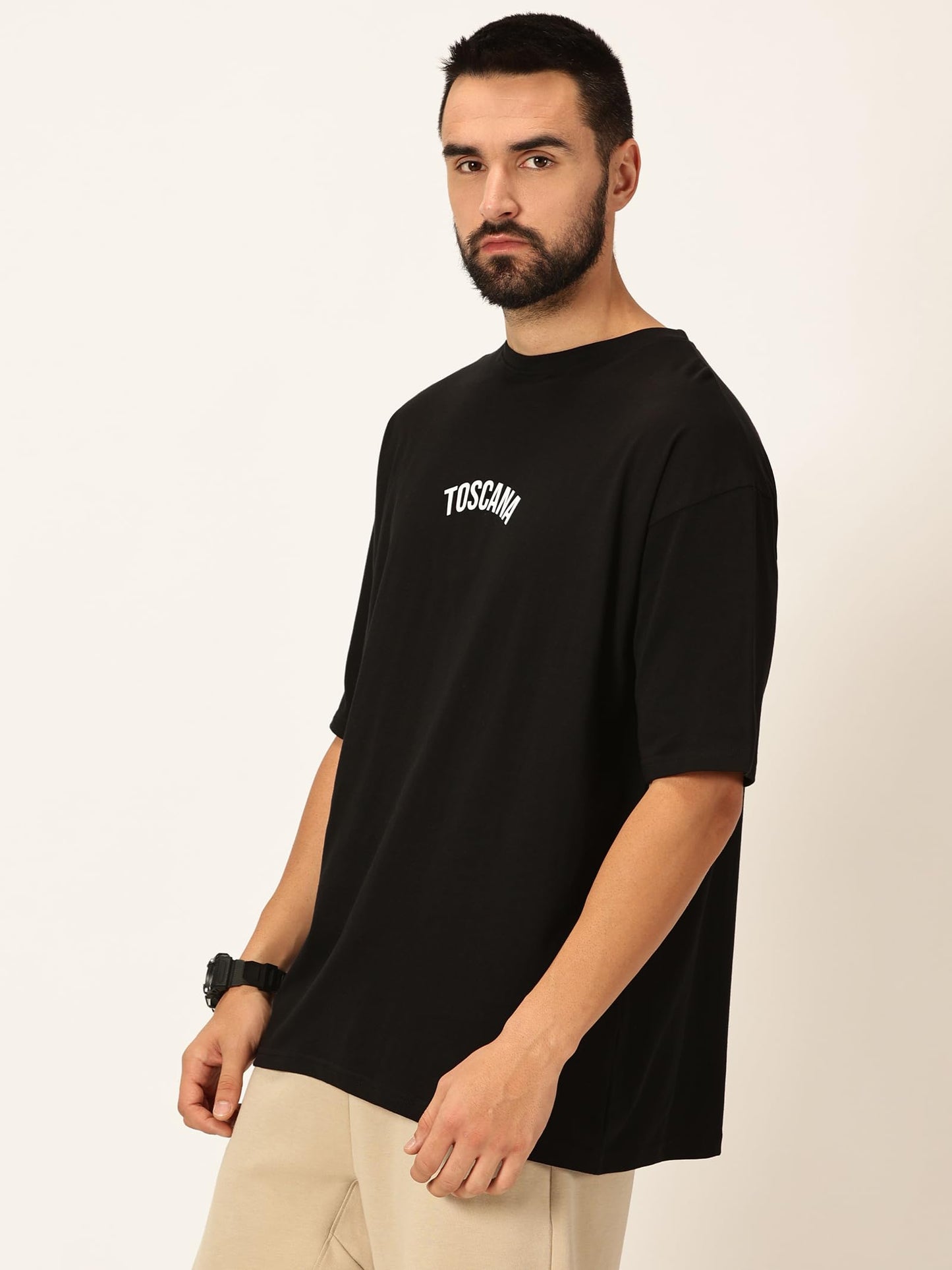 Thomas Scott Mens Oversized Fit T-Shirt (TSKOversized_Black Toscana