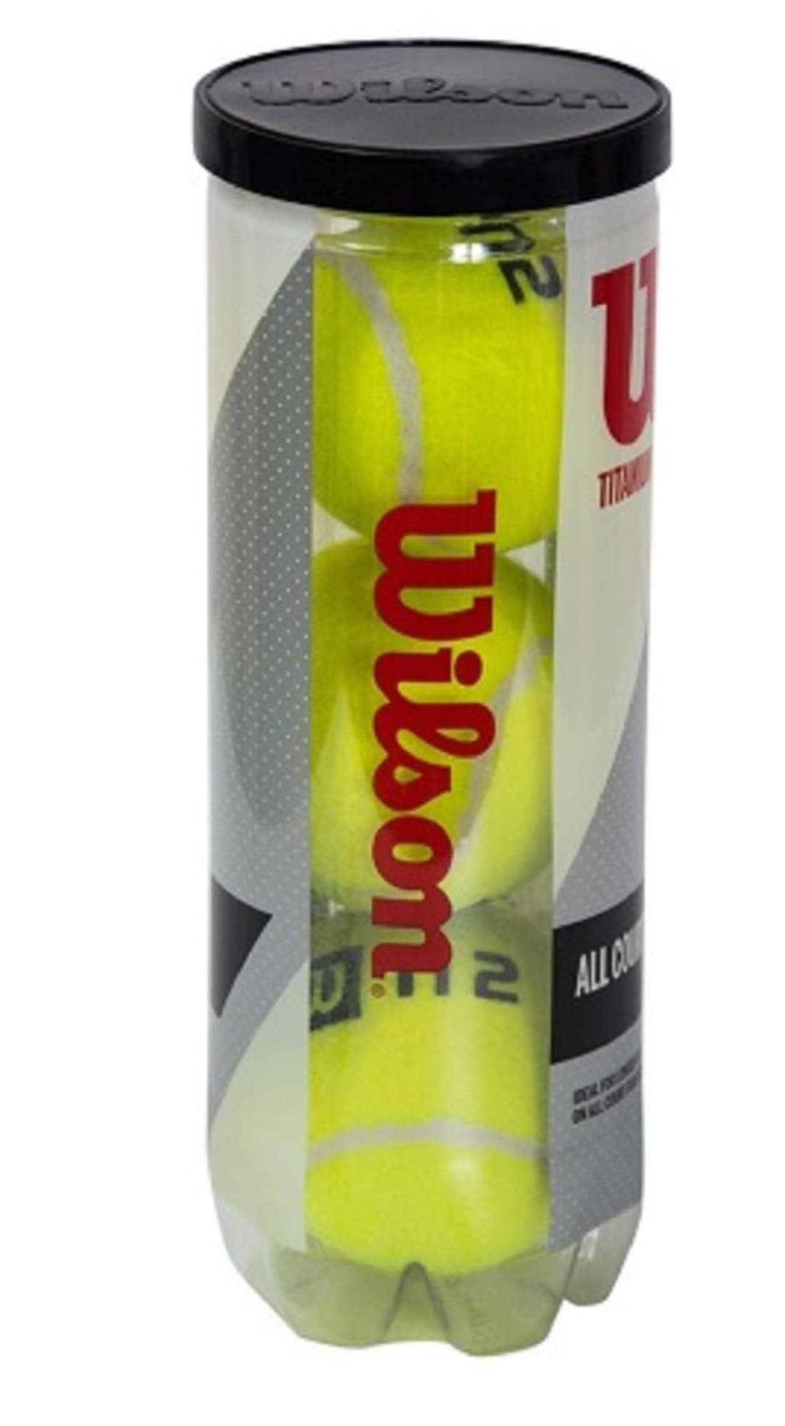 WILSON Titanium All Court Tennis Balls - Pack of 3, Green Rubber, Model Titanium 3