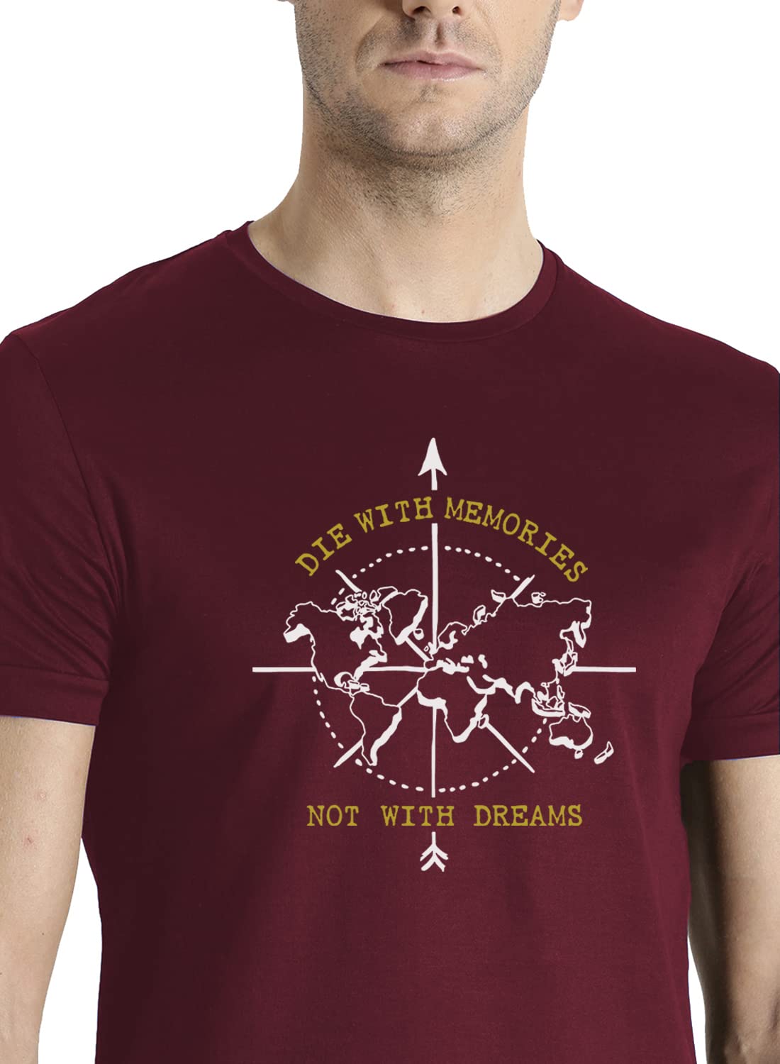 Adro Die With Memories Not With Dreams Mens Printed T-Shirt (L)
