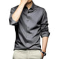 Funky Rich MenS Poly Satin Silk Solid Pattern Regular Fit Shirt With Long Sleeve Collared Neck Standard Length And Classic Styl
