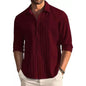 Deelmo MenS Button Down Dress Shirts Textured Long Sleeve Casual Hawaiian Beach Shirt