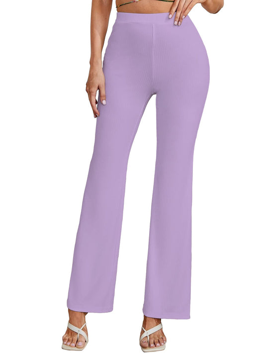 Shasmi Light Purple Womens Yoga Dress Pants Stretchy Work Slacks Business Casual Office Bell-Bottom/Boot-Cut Elastic Waist Regu