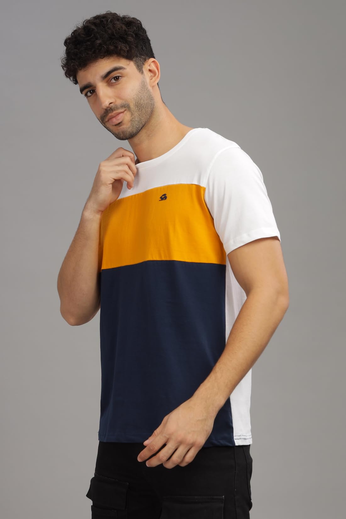 ADRO Tshirt for MenMulti Color T-Shirt for MenCotton T-ShirtMens TshirtRN8-24-WHMUNB