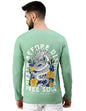 Veirdo Mens Cotton Full Sleeve Round Neck Sea Graphic Printed T-Shirt
