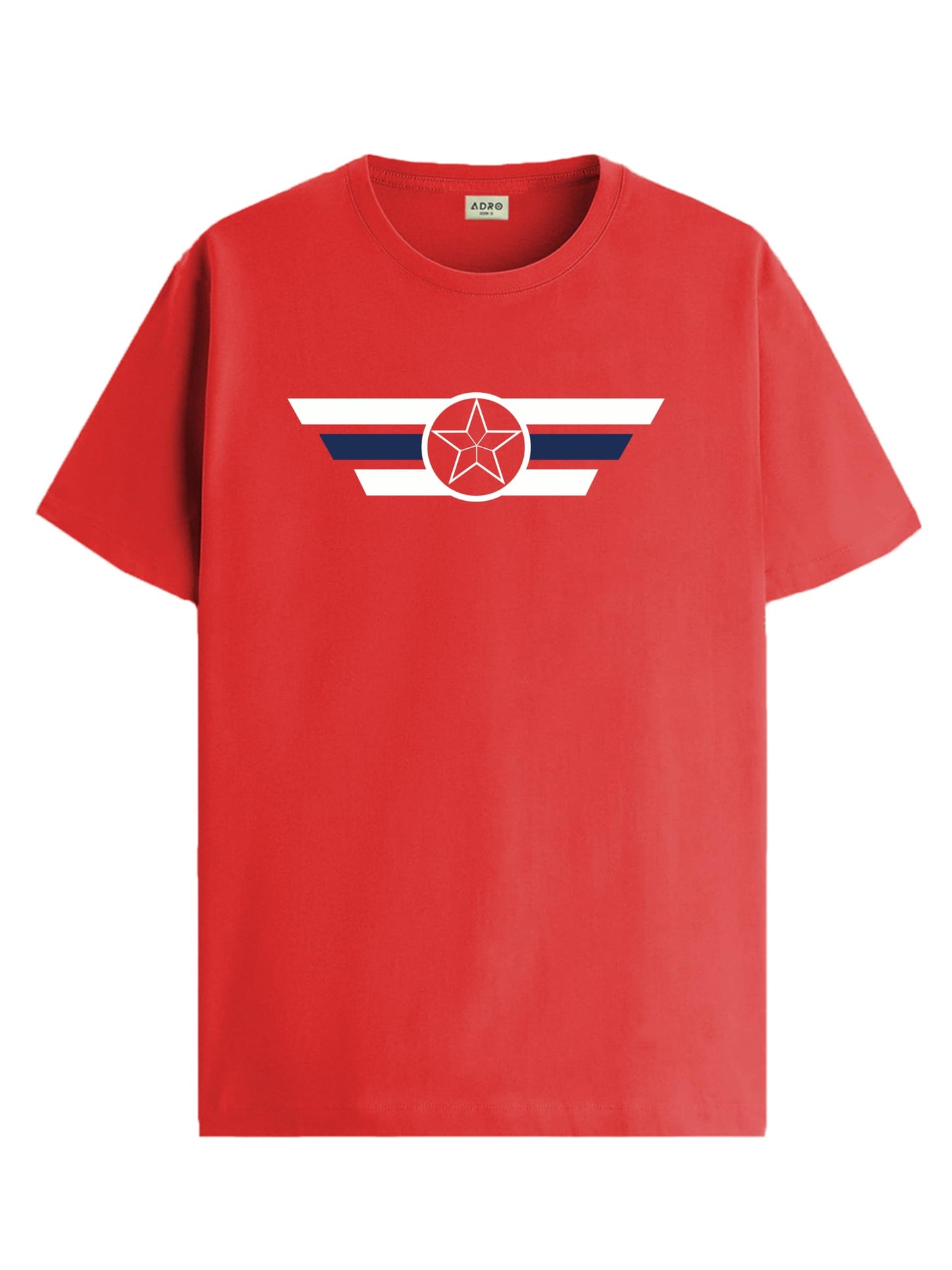 ADRO Men's Solid Regular Fit T-Shirt (RN24-CAP-RD_Red