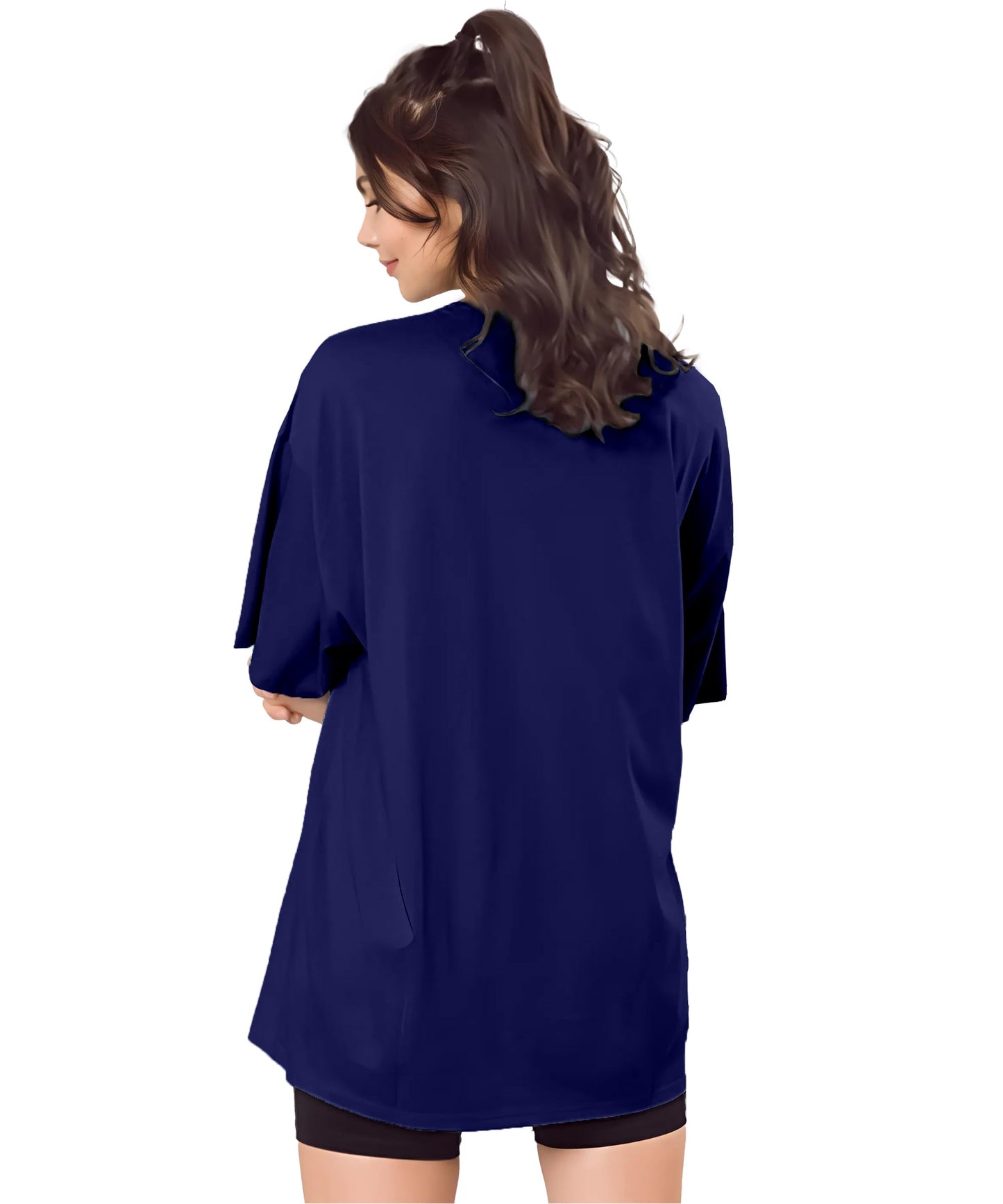 SHODOX Bio-Washed Anti Bacterial 100% Pure Cotton Womens Oversized Solid T-Shirt | Cozy Soft, Less Wrinkles Loose Fit, Drop Shou