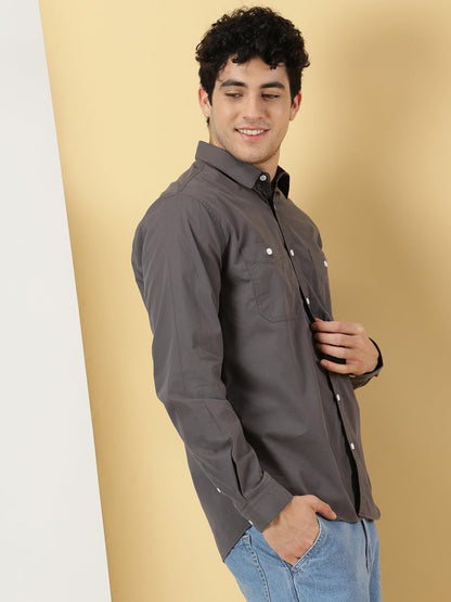 Thomas Scott Mens Regular Fit Shirt (TS1229_Grey