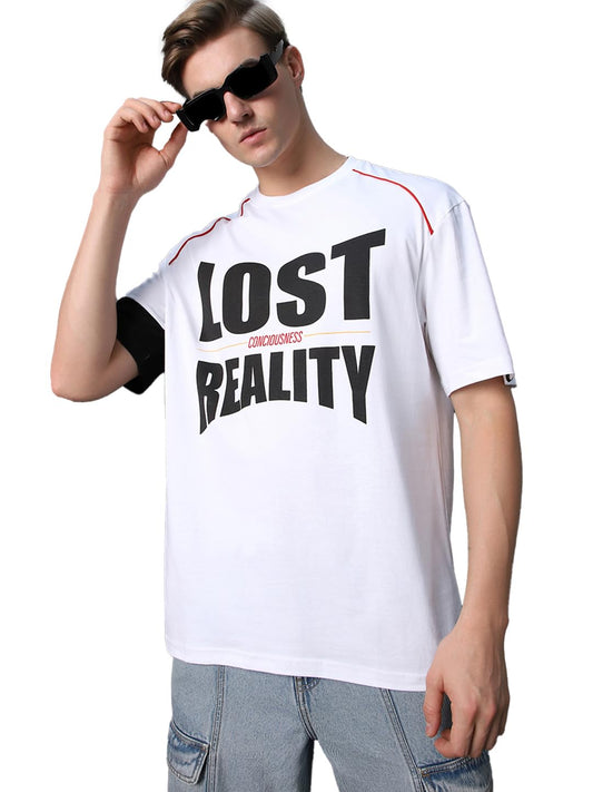 Bewakoof Mens Typography Super Loose T-Shirt_582815_White_S
