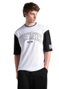 Hubberholme Men Printed Oversized Round Neck Half Sleeve Tshirts 130 White