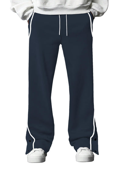 AVANOVA MansGrey Athletic Track Sweatpants Side Button Snap Closure Retro Sports Training Gym Running Workout Casual Street Sty