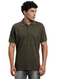 Turtle Men Poly Cotton Solid Olive Polo Tshirt