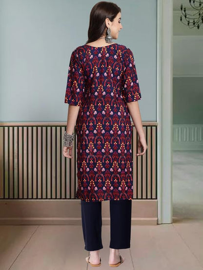 Pinkmint WomenS Crepe Printed Kurta And Pant Set (Pack Of 3)