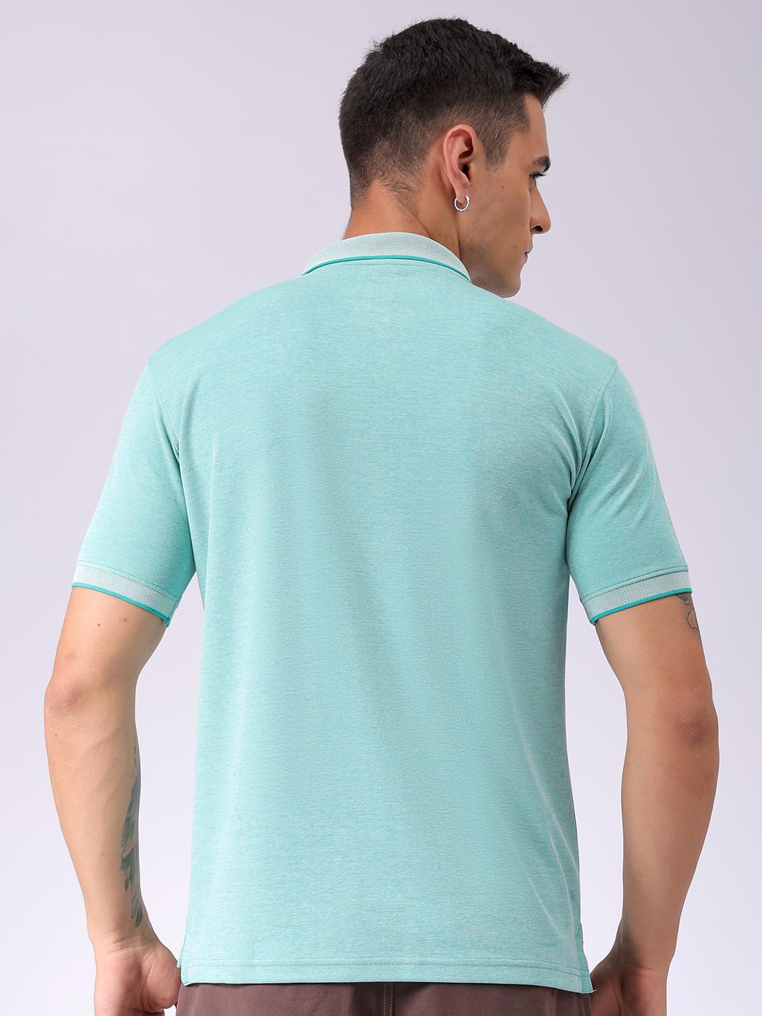The Indian Garage Co Men Slim Fit Placement Embroidery Polo Collar Tshirt
