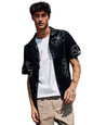 Greciilooks For Casual Stylish Embroidery Regular Formal Shirt | MenS Solid Slim Fit (Gl-Ms-6218_Black 01