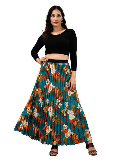 Kzully Crepe Western WomenS Skirts Orange