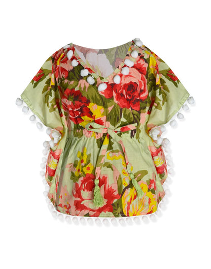 A.T.U.N. (ALL THINGS UBER NICE) Girls Floral Printed Regular Kaftan Top