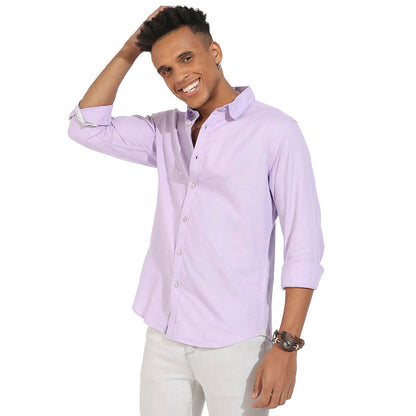 Campus Sutra Mens Regular Fit Shirt (CBSSM23_CSMSSRT5713_Lavender