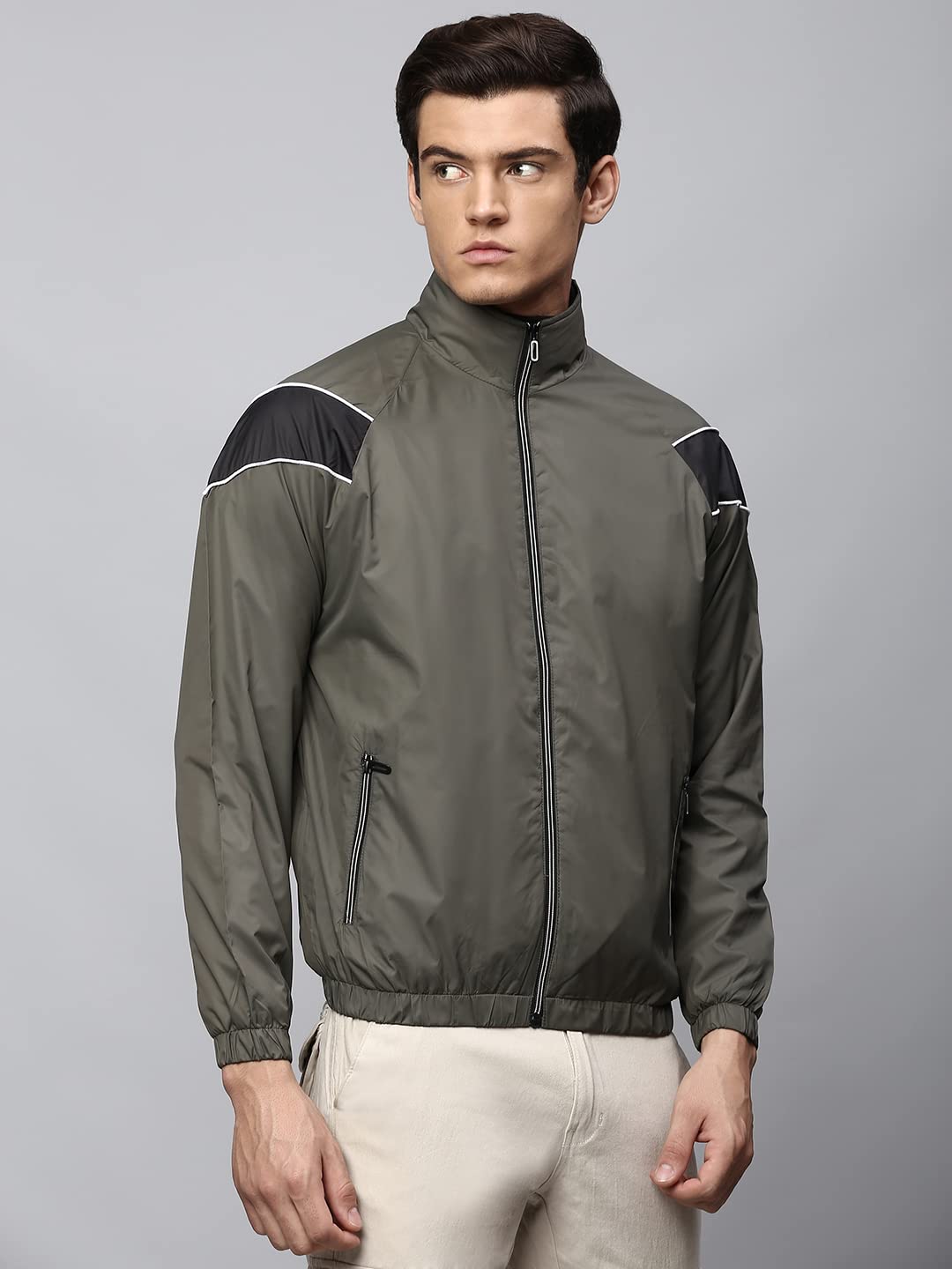 Dennis Lingo Polyester Regular Fit Full Sleeves MenS Panelled Shell Jacket With 2 Pockets - Lightweight Casual Winterwear For M