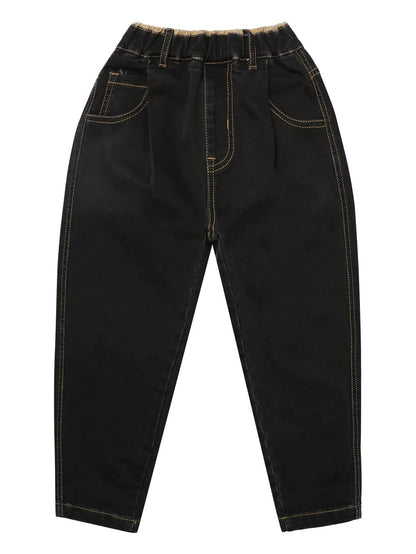 Kotty Boys Regular Fit Cotton Lycra Blend Solid Jeans Jade Black