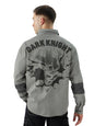 The Souled Store Official Batman: Dark Knight Returns Men and Boys Long Sleeve Collared Neck Button Front Grey Garphic Print Ove