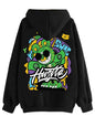 Veirdo Mens Cotton Poly Fleece Oversized Fit Graphic Hoodie