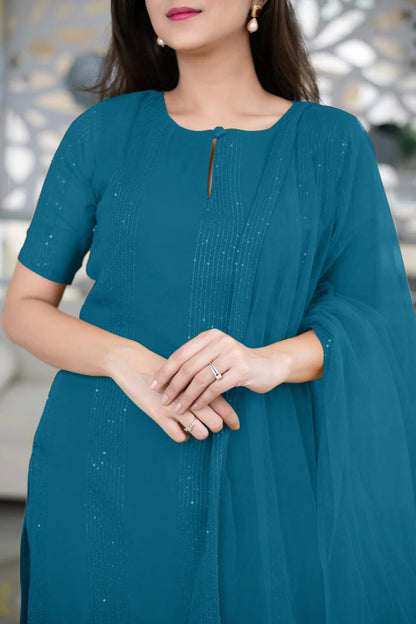 Fashion Basket Georgette Kurta Set with Dupatta for Women
