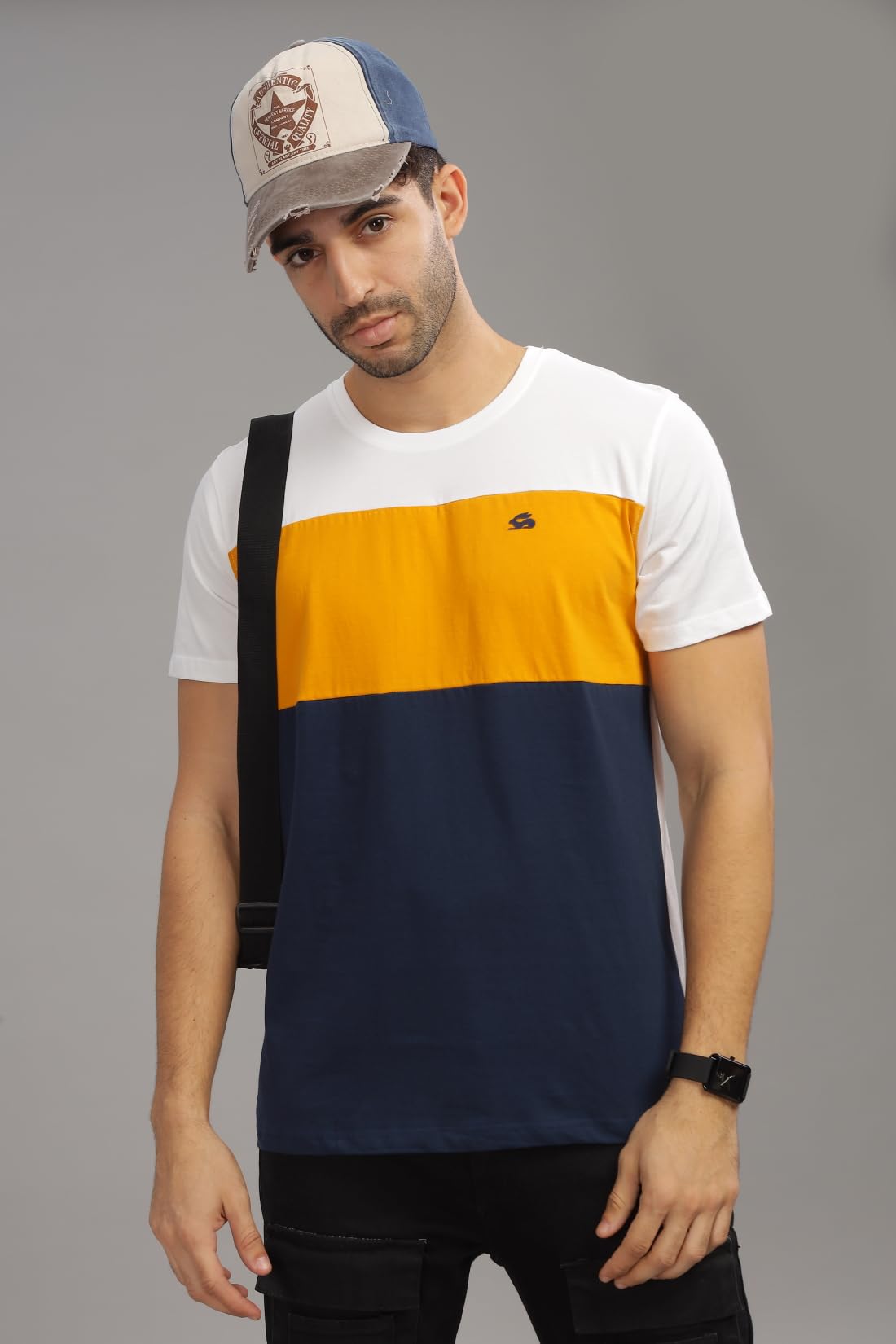 ADRO Tshirt for MenMulti Color T-Shirt for MenCotton T-ShirtMens TshirtRN8-24-WHMUNB