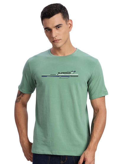 ADRO Men's Graphic Printed 100% Cotton T-Shirt - Regular Fit, Printed T-Shirts for Men (RN24-RAC-PT_Pista)