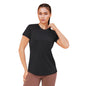Enamor Womens Solid Relaxed Fit T-Shirt (A313_Jet Black