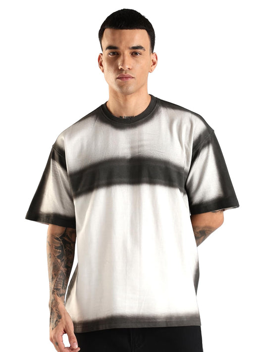 ADRO Trendy Oversized Baggy Fit Drop Shoulder Tshirt in Tie & Dye Style | French Terry Cotton Heavy Fabric Crew Neck T Shirt for