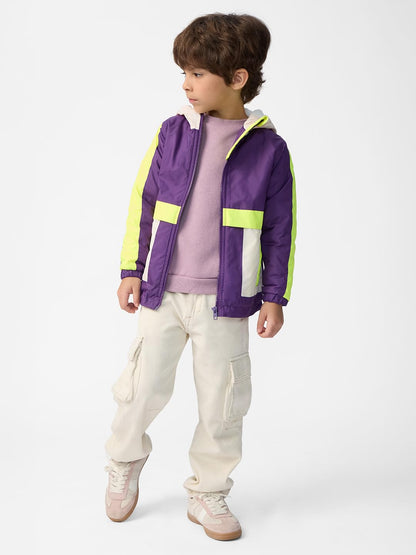 The Souled Store Dewberry Boys and Baby Boys Zipper Front Long Sleeve Colorblock Hooded Neck Jackets Boys Zip Hoodies Kids Zip-U