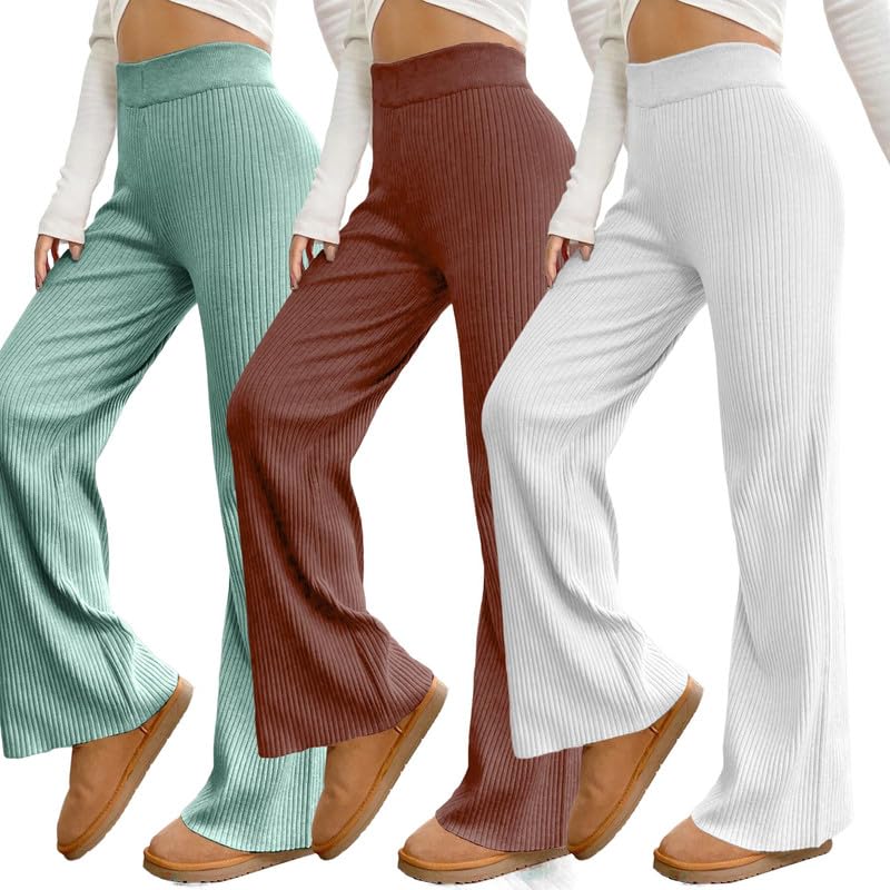 Tee Projekt Women s Textured Trousers for Women l Loose Fit High-Waisted Pant l Office, Formal, Home Trouser (Pack of 3)