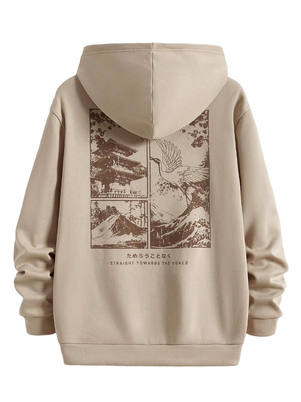 TAGAS Mens Hoodie with Slogan & Wave Print, Kangaroo Pocket and Drawstring Detail || Fleece Regular Fit Sweatshirt || Men Hoodi