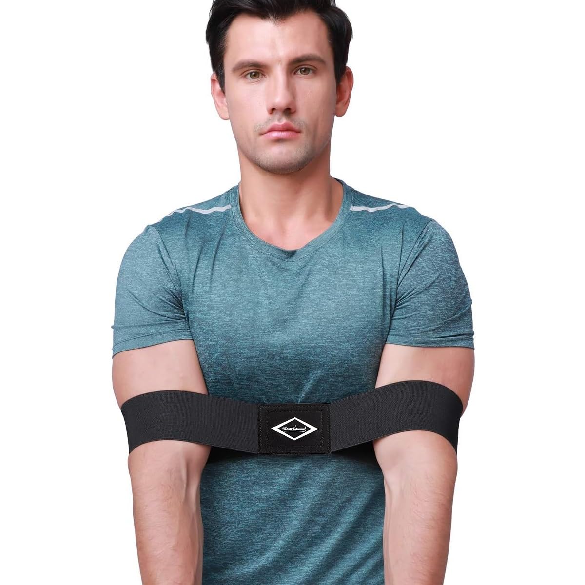Scott Edward Pro Golf Swing Training Aid - Black Nylon Arm Band for Gesture Alignment Practice, Perfect for Beginners and Men