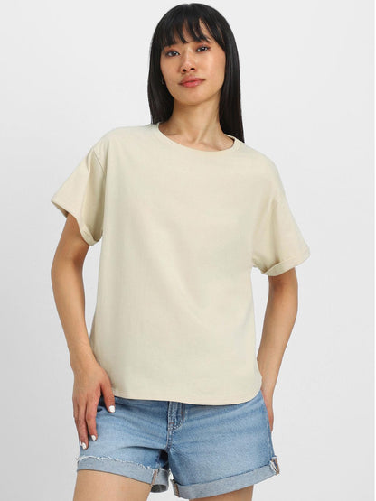 Juneberry Pure 100% Cotton Oversized Loose Baggy Fit Round Neck With Drop Shoulder Swanwhite & Royal Blue Half Sleeves Boyfriend