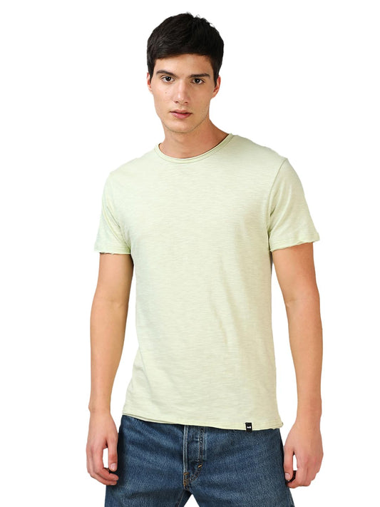 Bewakoof Air 1.0 MenS Solid Regular Fit Half Sleeve Round Neck 100% Cotton T-Shirt_ 582763 Green M