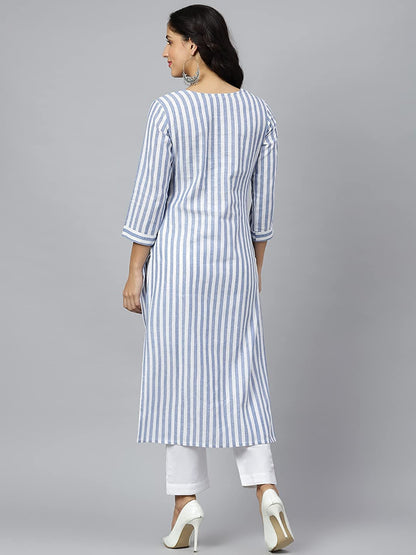 GoSriKi Women's Pure Cotton Printed Straight Kurta with Pant