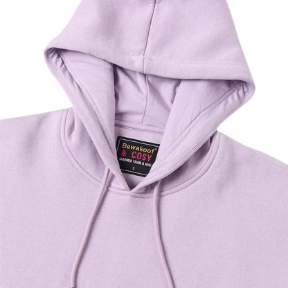 Bewakoof Womens Graphic Print Oversized Fit Full Sleeve Terry Hoodies Purple