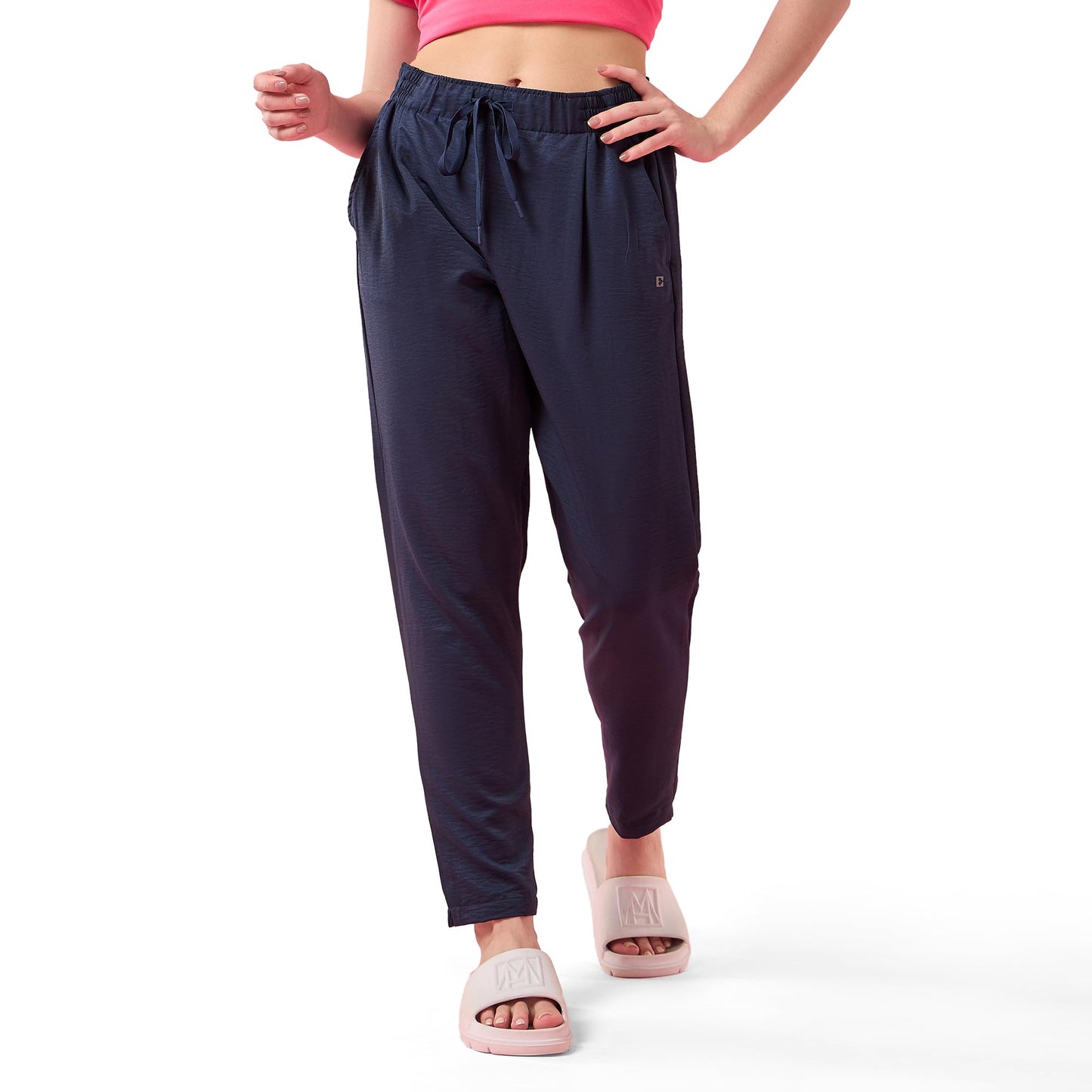 Enamor E407 Womens Pleated Pull-On Pant - Relaxed Fit, Mid Rise, Regular Length