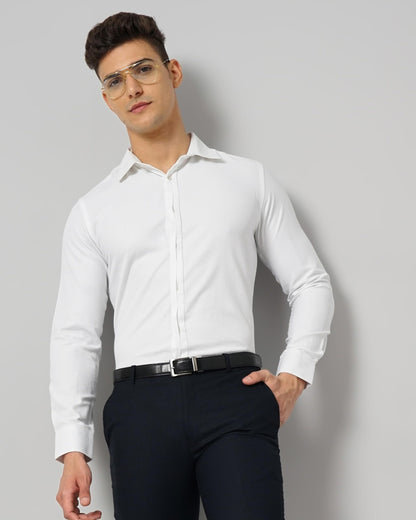 The Indian Garage Co Mens Slim Fit Shirt (0123-SHBDFR-03-02_White