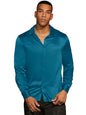 AVANOVA Mens Stylish Imperial Blue Solid Satin Silk Casual Button Down Shirts Long Sleeve Shirt for Men Full Sleeves (Shirt 193
