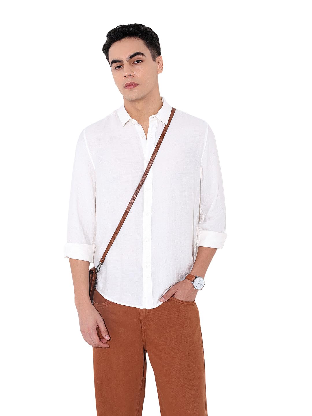 The Indian Garage Co Mens Regular Fit Solid Cutaway Collar Long Sleeves Sweater
