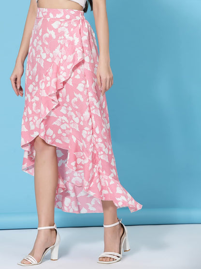 OOMPH! Long Skirts for Women Pink - msk005