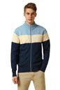 Dennis Lingo Men Grey Colorblock Slim Fit Full Sleeve Mock Collar Pullover Sweater